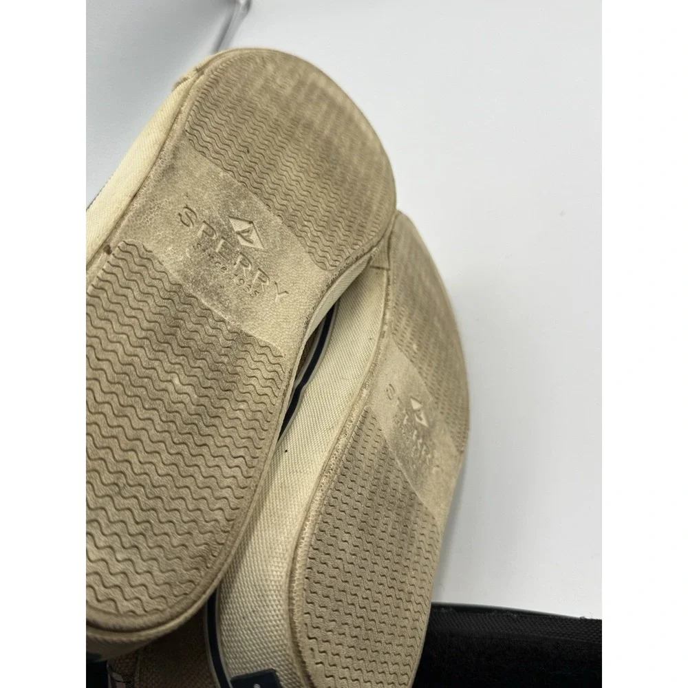 Sperry Men's Striper II CVO Canvas Hemp Sneakers Men's Size 10 Taupe Lace Up